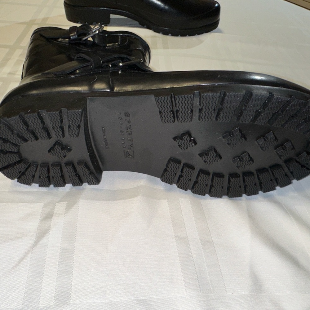 NWT Sperry Black Falcon Quilted & Lined Waterproof Rain Boots Size 10M - Picture 10 of 11